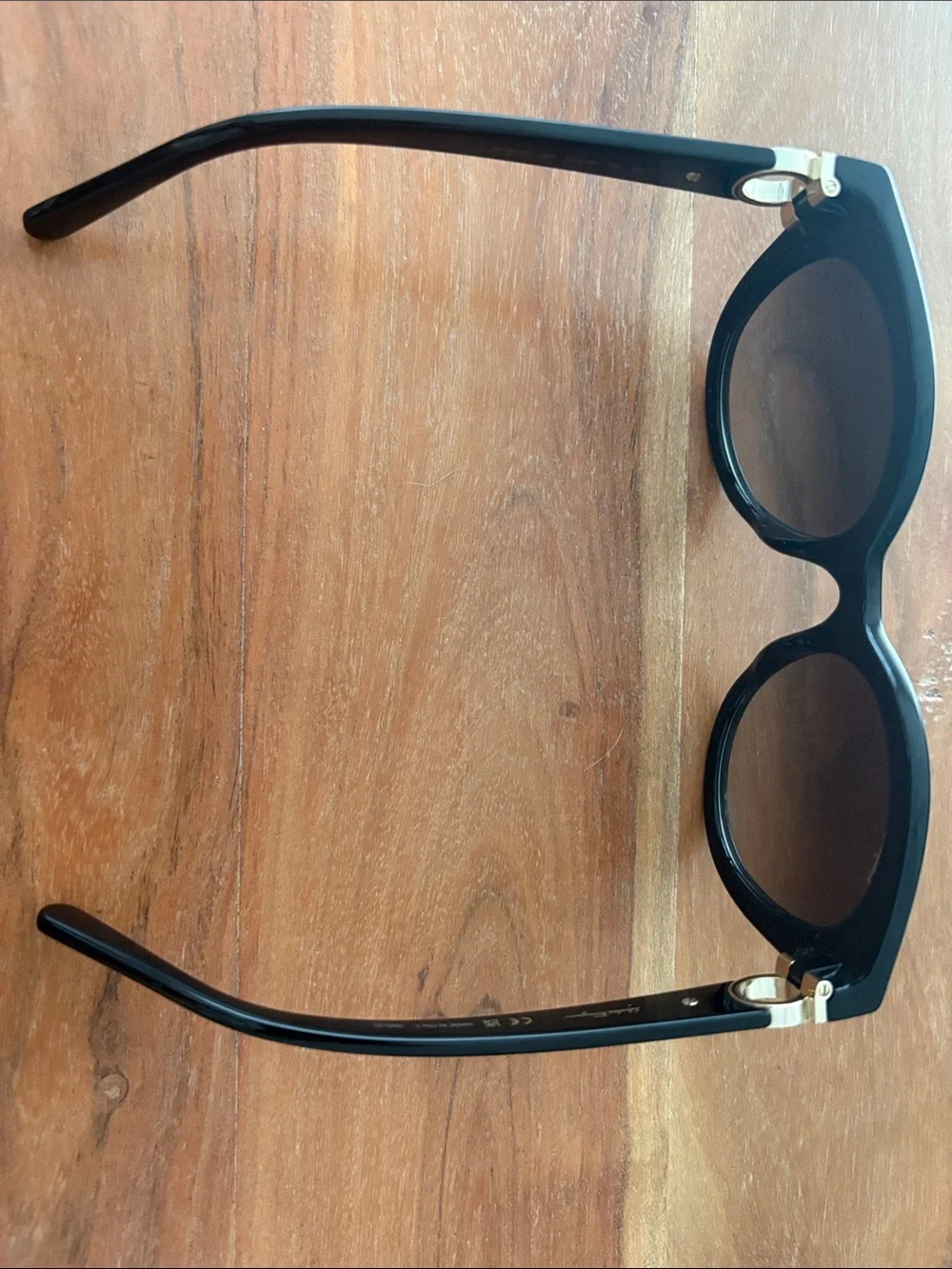 Salvatore Ferragamo Black Cat-Eye Sunglasses